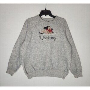 Vintage Bassett-Walker Wrestling Embroidered Sweatshirt 1980s Womens XL